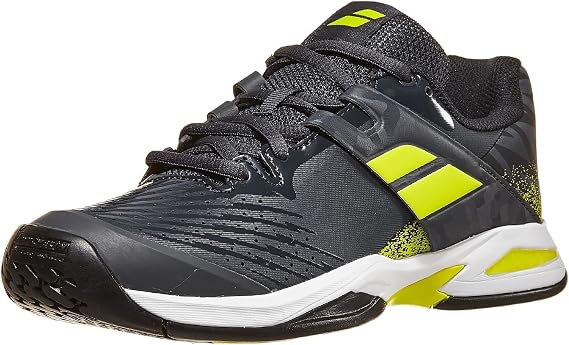 Babolat Junior Boys Propulse All Court Tennis Shoes (Grey/Aero, us_Footwear_Size_System, Little_Kid, Men, Numeric, Medium, Numeric_2)