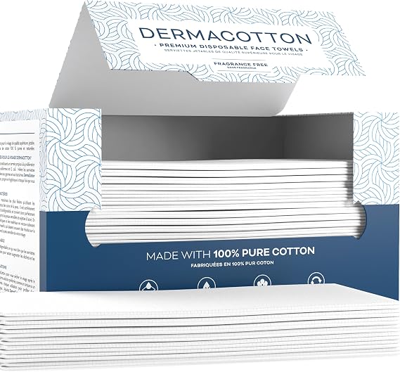 100% Pure Cotton Disposable Face Towels - 80 Count Face Cloths