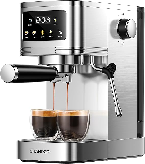 SHARDOR Espresso Machine 20 Bar with Conical Burr Espresso Coffee Grinder