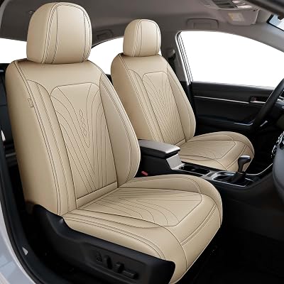 Seat Covers Fit for Ford Escape 2001-2024 2025: Faux Leather Car Seat Covers Full Set Breathable Waterproof Seat Cushions 5 Seats; Beige