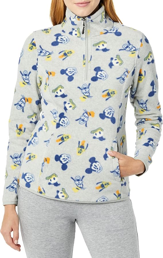 Amazon Essentials Disney | Marvel | Star Wars | Princess Women's Soft Polar Fleece Quarter-Zip Mock Winter Jackets
