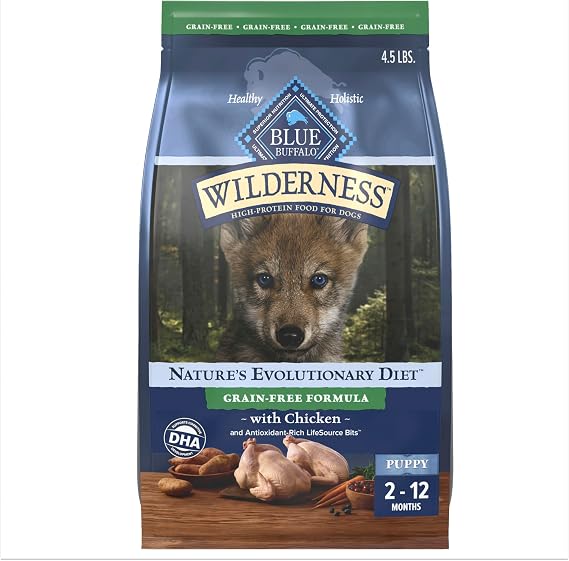 Blue Buffalo Wilderness Chicken & Wholesome Grains Puppy Dry Dog Food 4.5lb
