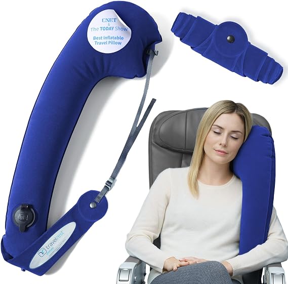TRAVELREST Ultimate Neck and Body Support Pillow Travel Essential, Blue