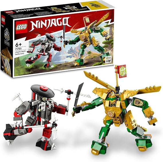 LEGO NINJAGO 71781 Lloyd Mech Battle EVO, Toy Blocks, Present, Adventure, Robot, Boys, 6 Years and Up