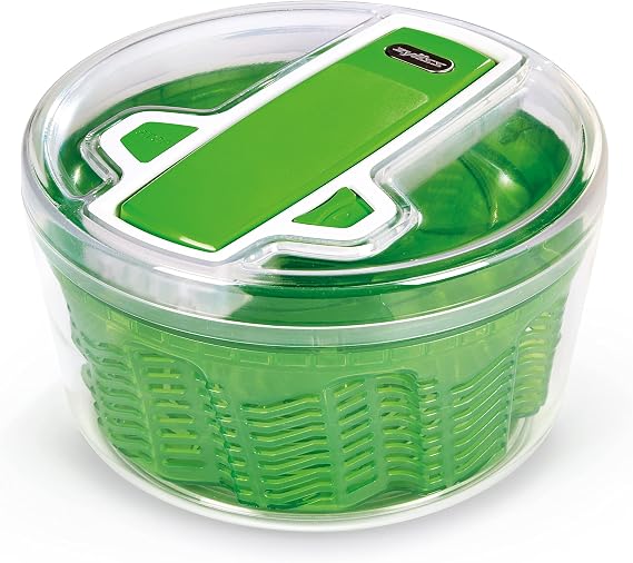 Zyliss E940013 Swift Dry Salad Spinner, Large, Plastic, Green, Unique AquaVent™/One-Handed Fast Pump Action/Quick Brake/Non-Slip Base/Easy Cleaning