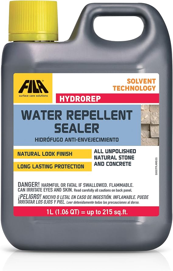 Fila Surface Care Solutions HYDROREP - Water Repellent Sealer for Concrete and Unpolished Natural Stone - 1 Liter