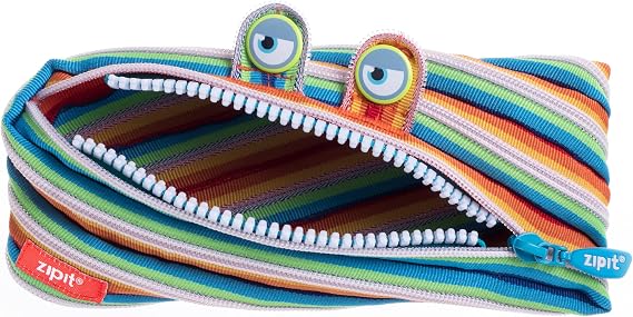ZIPIT Monster Pencil Case for Kids, Cute Zipper Pouch for Boys Girls and Teens, Stationery Bag for School ,Colorful