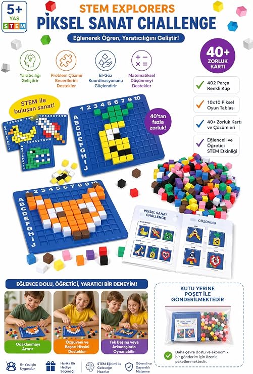 HAPPENS Kodlama Oyunu 402 Parça Eğitici Zeka Oyunu – Çocuklar için Puzzle Shape Oyuncak – 5 Yaş ve Üzeri