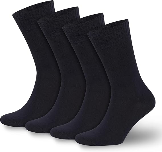 BAMBOOVEN Diabetic Crew Socks for Men Women Non Binding Crew Sock 2/4/6Pack