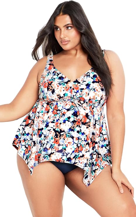 Avenue Women's Sharkbite Print Tankini Top