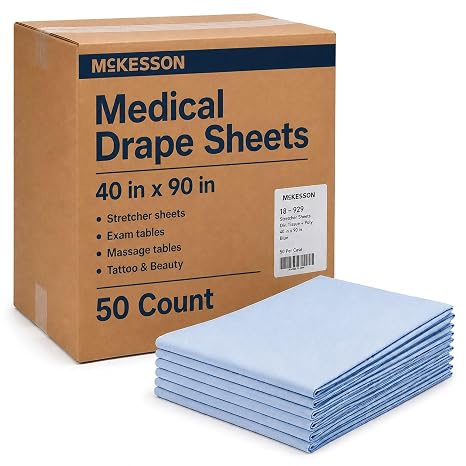 McKesson Drape Sheets Stretcher Sheet for Bed, Exam, 40 x 90 in, 50 ct