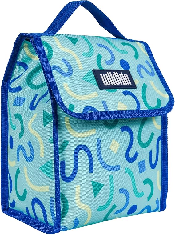 Wildkin Insulated Lunch Bag for Kids - Confetti Blue