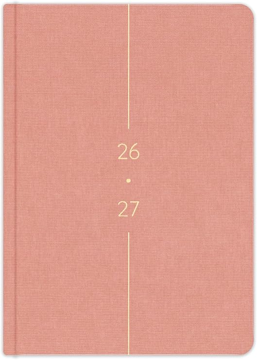 Matt Notebook 2026-2027 A5 Keten Akademik Ajanda 15x21 cm - 17 Aylık Pembe