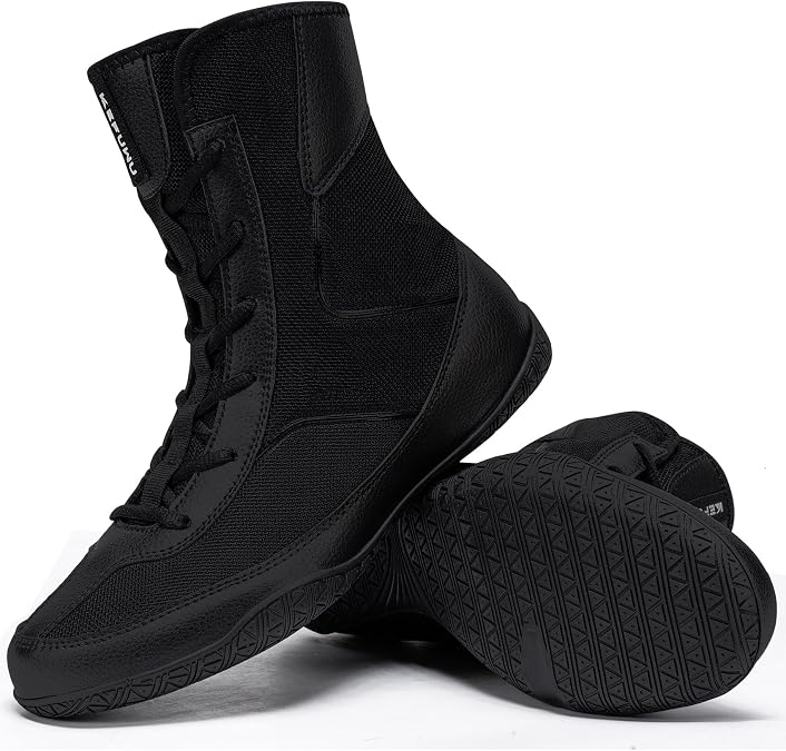Wrestling Boxing Boots Wide for Men Youth High Top Non-Slip | Comfortable Breathable Lightweight for Competition & Training