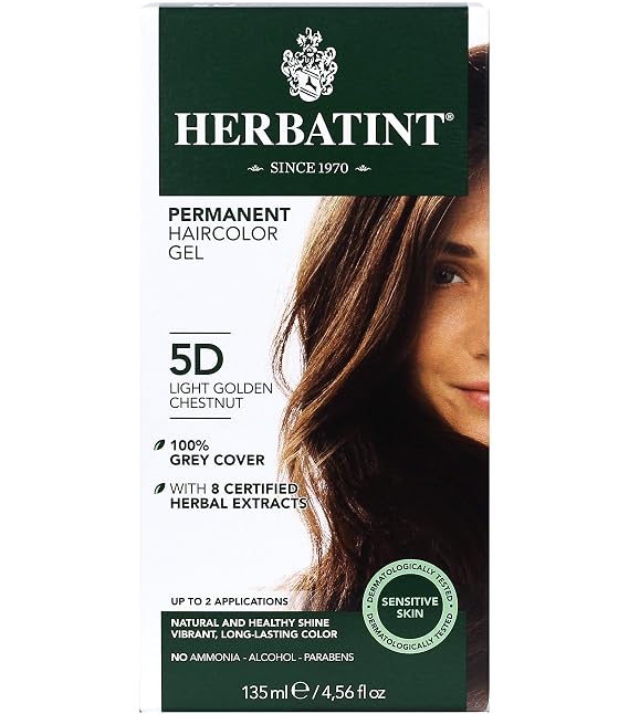 Herbatint Permanent Herbal Haircolour Gel 5D Light Golden Chestnut - 135 mL