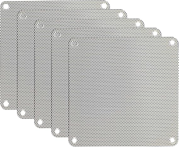 5PCS 80mm 90mm 120mm 140mm Cuttable White PVC PC Fan Dust Filter Dustproof for Case Computer Mesh Cooling Dustproof Cove Computer Mesh Filter Dustproof Cover White