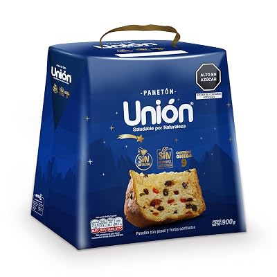 Paneton Union | Healthy Gourmet Peruvian Panettone | Christmas Fruit Cake with Super Food Curcumin, Raisins & Candied Fruits | 2 Lbs 900 g Pack of 2