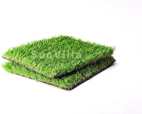 SunVilla Artificial Grass Square Tiles(Yarn Heights in 35 mm) - 12 x 12 Inch Turf Grass Craft Piece Indoor Outdoor Wall Decorations for Wedding, Christmas, for All Holidays and Occasions (20)