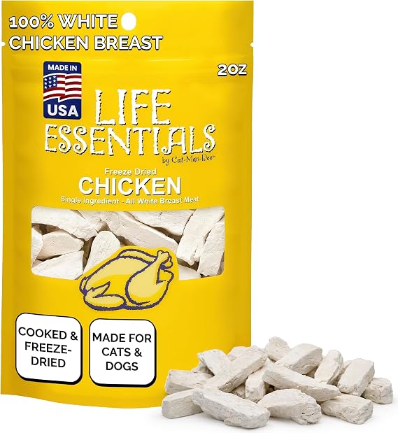Life Essentials by Cat-Man-Doo | Freeze Dried Chicken Treats | 2oz Bag