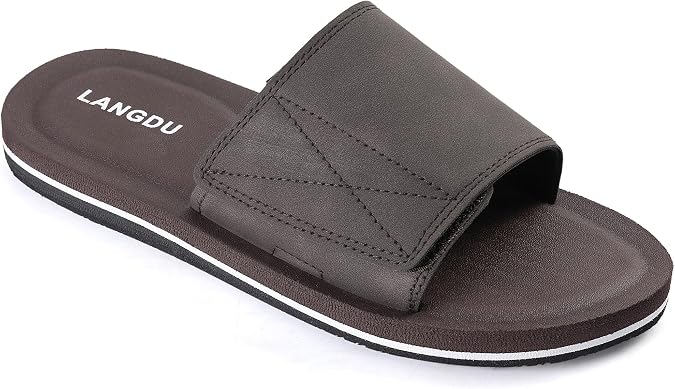 LANGDU Men's Flip Flops Sandals Non-slip lightweight breathable comfortable pool summer