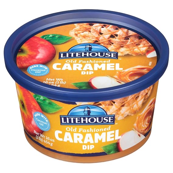 Litehouse Old Fashioned Caramel Snack Dip for Apples - Caramel Dipping Cups, Gluten-Free, Vegetarian, Made with Real Butter & Coconut Oil - 16 oz