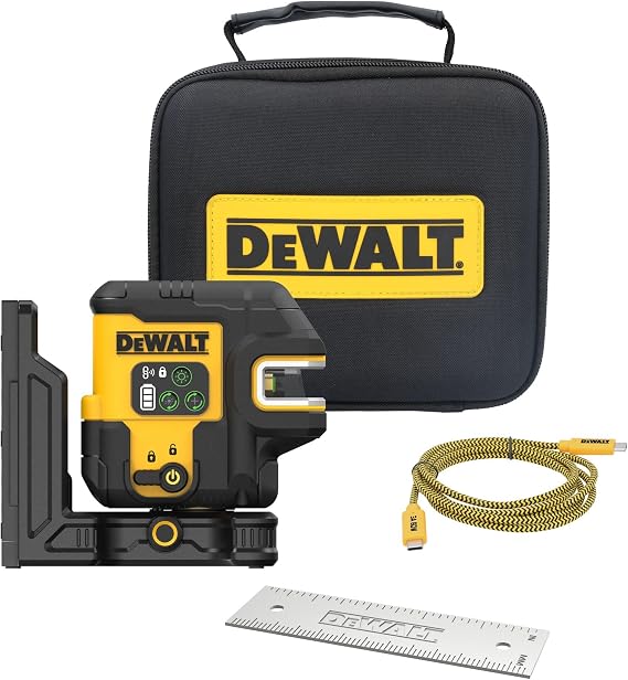 DEWALT USB Rechargeable Green 2 Spot and Cross Line Laser Base Kit (DCLE14221GB)