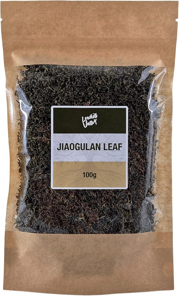 Lowhill Valley Jiaogulan Leaf Tea - Cut and Dried Gynostemma Pentaphyllum - Stress Adaptation Support - Loose Herbal Tea – Immunity Boost – 100% Natural – 100g