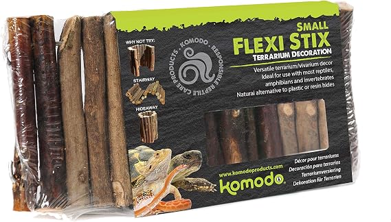 Komodo Flexi Stix, Small, Terrarium or Vivarium Natural Decor, Suitable for Reptiles, Amphibians and invertebrates