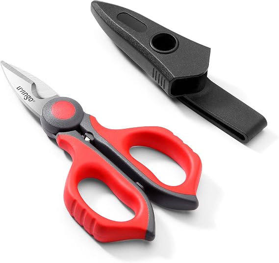 LIVINGO Electrician Scissors Wire Cutter with Serrated Blade