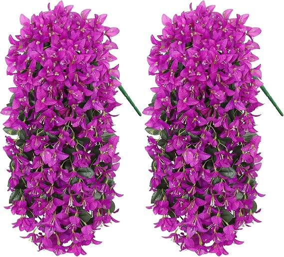Artificial Hanging Flowers Plants Outdoor Purple Fake Bougainvillea Flowers