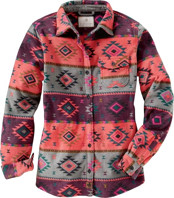 Legendary Whitetails Ladies Trail Guide Fleece Plaid Button Up Shirt