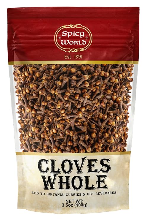 Whole Cloves 3.5 Oz Bag - Great for Foods, Tea, Pomander Balls, and even Potpourri - by Spicy World