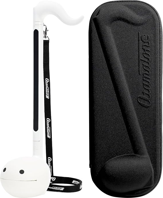 Otamatone Deluxe White Musical Instrument Toy and Slim Case Bundle Set