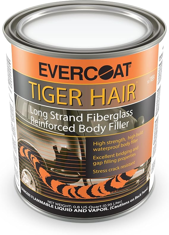 Evercoat Tiger Hair Long Strand Fiberglass Reinforced Filler - Waterproof Filler - 32 Fl Oz