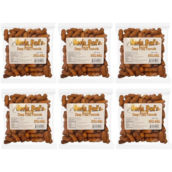 Deep Fried Peanuts -Eat em Shell & All! (Garlic) 6 PACK