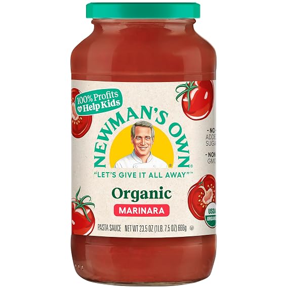 Newman's Own Inc (AmazonFresh), us amazon fresh, NE6PA Organic Marinara Pasta Sauce, 23.5 Oz