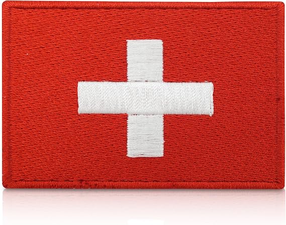 Finally Home Patch with Hook-and-Loop - Switzerland Flag | 7.6 x 5.0 cm | Swiss Flag Patches, Swiss Patch, Switzerland Flag Outdoor Backpacker Patches