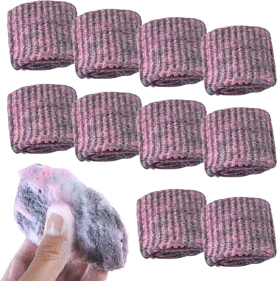 Brillo Pads With Soap Steel, 10 Dish Scrubbers, Reusable Scouring Pads, Household Cleaning Sponges, Cutting Scourers Sponges, For Removing Tough Dirt, Grease