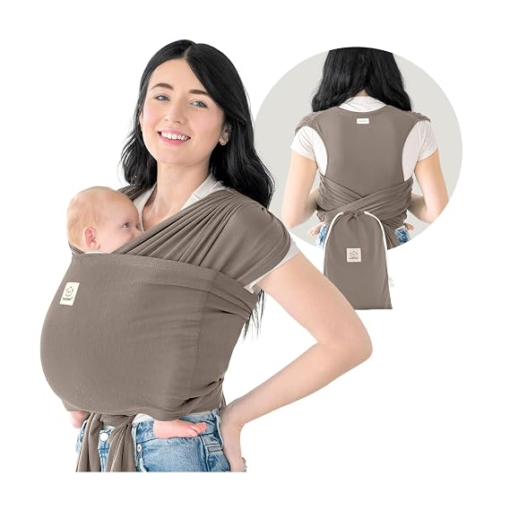 KeaBabies Baby Wrap Carrier Ring Sling, D-Lite Baby Carrier (Copper Gray)