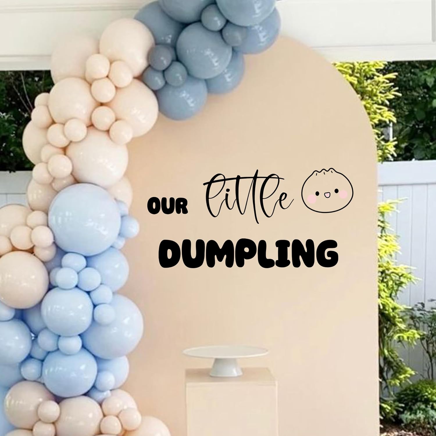 Our Little Dumpling Decal - Baby Shower Balloon Arch Decal,Gender Reveal Party Decorations,Dumpling Sign Decor