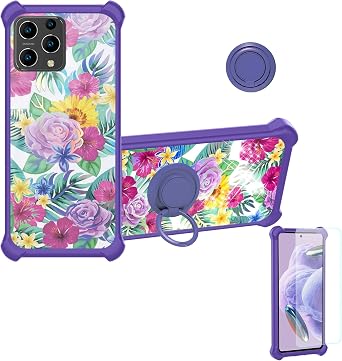 jioeuinly Case Compatible for Acer Sospiro AQ9 5G Phone Case Cover [with Tempered Glass Screen Protector][Hard PC + Soft Silicone][Ring Support] [Colorful Reflect Light] IMDZ-HUA1