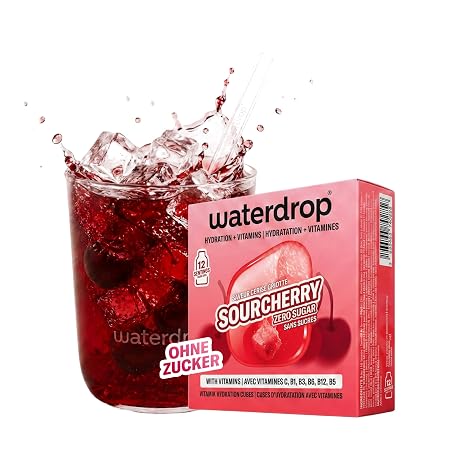 waterdrop® Sauerkirsche - 12 Würfel - Wasser-Geschmack zuckerfrei