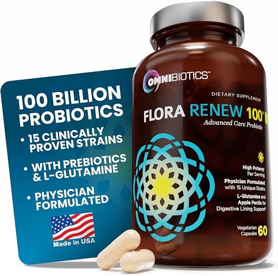 100 Billion Probiotics - 15-Strain Probiotic for Women & Men, DRCaps Delayed Release, Prebiotics, L-Glutamine, Apple Pectin, Gut Lining Support, Shelf Stable, Non-GMO, 60 Vegan Capsules for Adults