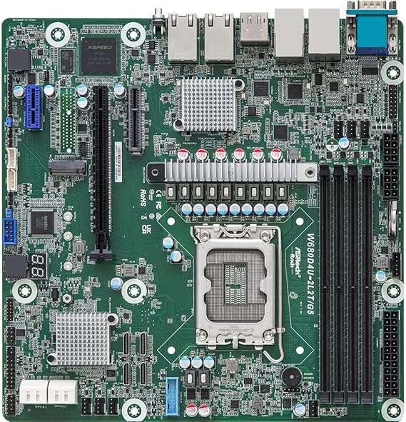 AsRock Rack W680D4U-2L2T/G5 Micro-ATX Server Motherboard Single Socket 12th & 13th Gen Intel® Core™ Series Processors (LGA 1700) W680 Dual 10G LAN PCIe 5.0