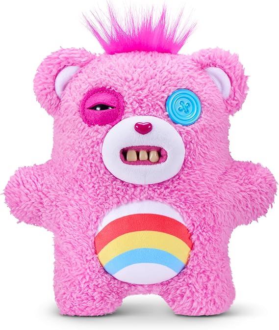 Fuggler Care Bears 9-Inch Plush Toy (Cheer Bear) by ZURU – Funny Ugly Monster Stuffed Animal with Human-Like Teeth, Collectible Plush for Kids, Tweens, Teens, Adults & Crossover Fans