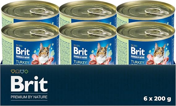 Brit Premium Pâté Wet Cat Food Turkey & Lamb 6 x 200 g Creamy texture well tolerated canned enriched with nutrients irresistibly delicious with turkey & lamb sugar-free