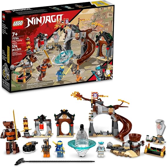 LEGO NINJAGO Ninja Training Center 71764 Building Kit Featuring NINJAGO Zane and Jay, a Snake Figure and a Spinning Toy; Construction Toys for Kids Aged 7+ (524 Pieces)