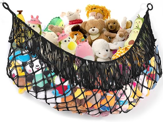 Stuffed Animal Hammock - Extra Large 63'' Long (Black)