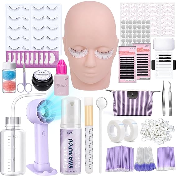 LZM Professional Eyelash Extension Starter Kit for Beginners Practice 01