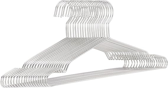 Amazon Basics Stainless Steel Clothes Hangers (20-Pack), Chrome